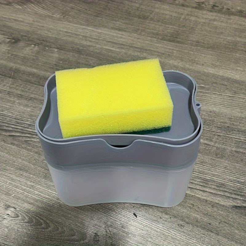 Gray Countertop Organizer with Dish Soap Pump and Sponge Holder