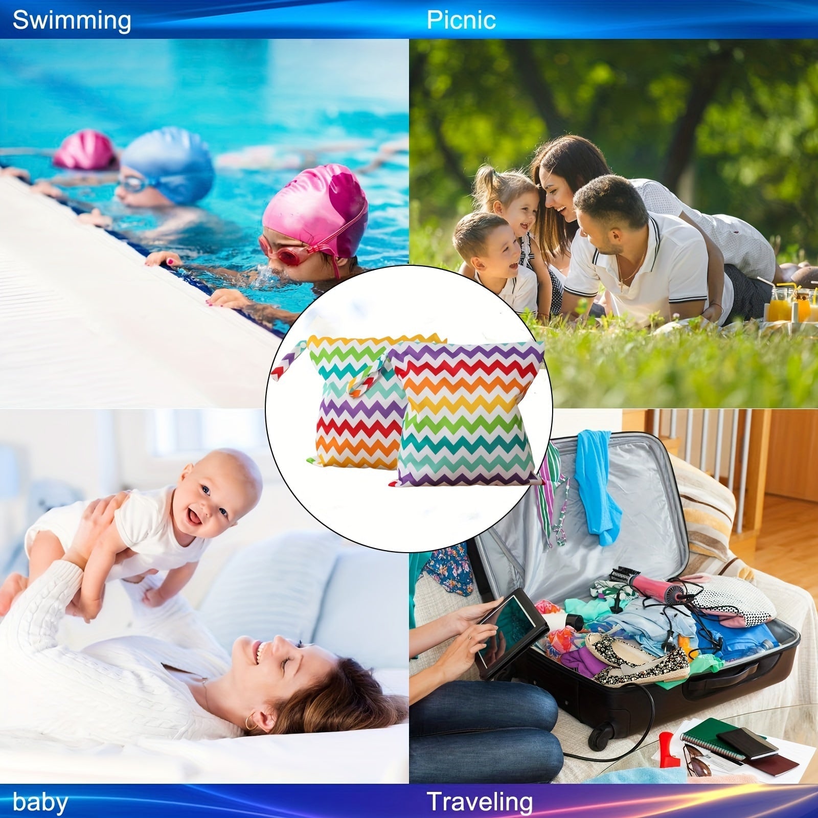 Водонепроницаемый влажный мешок для взрослых, путешествий, пляжа, бассейна, спортзала, многоразовый, из полиэстера