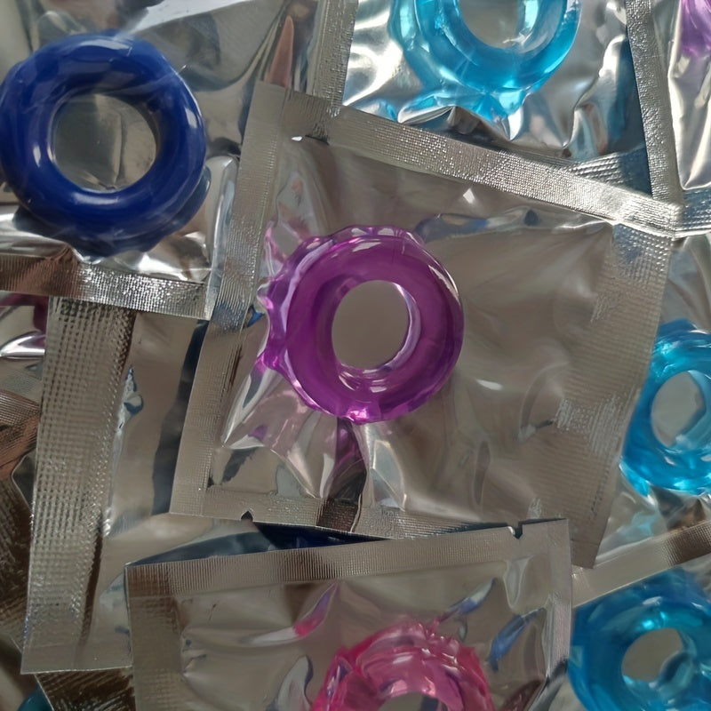 Men Soft Stretchy Cock Rings Set with Colorful Designs for Delay Control