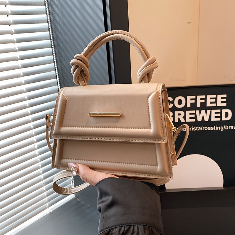 Fransuz Niche Dizayni Ayollar uchun Krossbody Sumka - Moslashuvchan Tasmali, Magnit Qopqoqi, Qora yoki Oq Sintetik Charmdan Yasalgan Kichik Kvadrat Kommuter Sumkasi | Zarif Kundalik Sumka | Murakkab