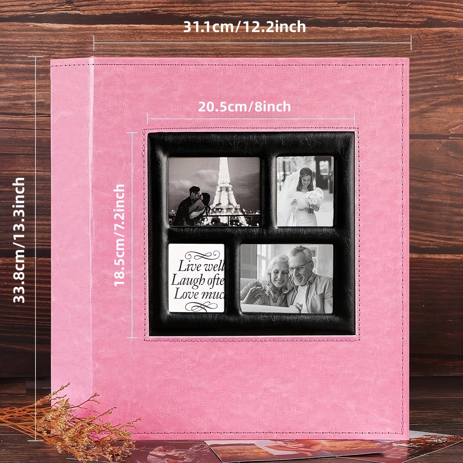 Faux Leather Photo Album Holds 500 4x6 Photos Family Wedding Travel Memory Book