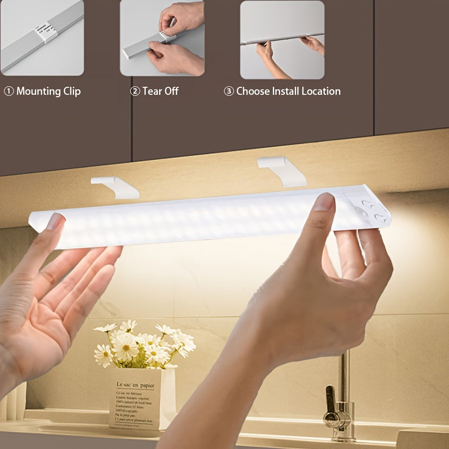 Rechargeable LED Motion Sensor Wall Light with Adjustable Brightness and Infrared Sensing for Closets and Stairways