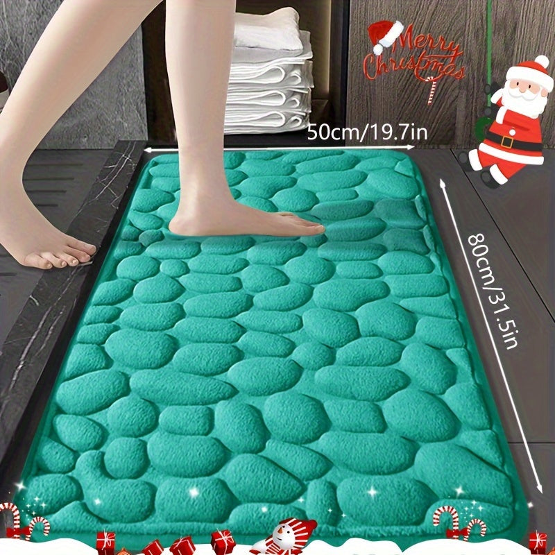 "Xotira Ko'pikli Hammom Gilami To'plami, Yuqori Singdiruvchan, 25D Ko'pik Qattiqligi, Yumshoq Sirpanmaydigan Hammom Gilami Ichki Foyda Uchun, Mashinada Yuvish Mumkin, Kirish Joyi, Xona va Bayram Rojdestvo Bezaklari Uchun Mukammal - Polyesterdan Yasalgan"