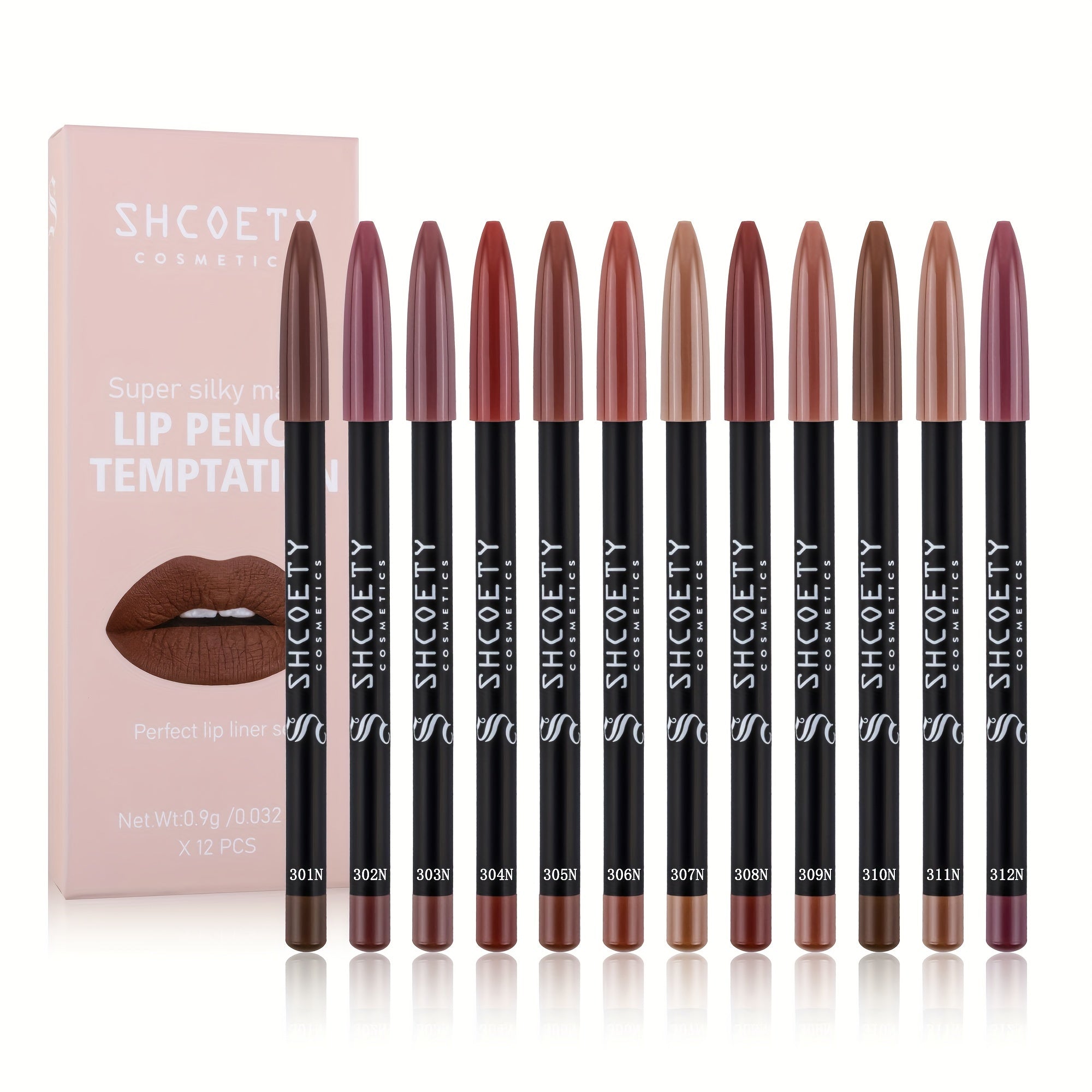 12-Piece Matte Non-Stick Lip Liner Set Waterproof Long-Lasting for Makeup and Gift