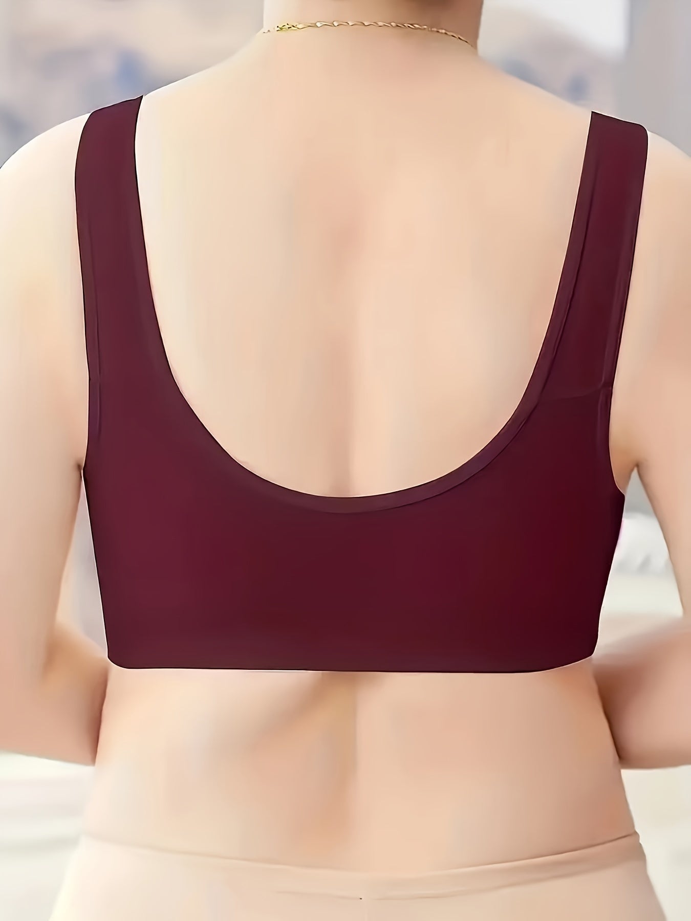 Women's Allover Print Wireless Tank Bra with Front Closure and Push-Up Style