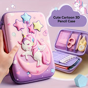 Cute Cartoon 3D Pencil Case Waterproof Large Capacity Multi-Layer Stationery Organizer Pink