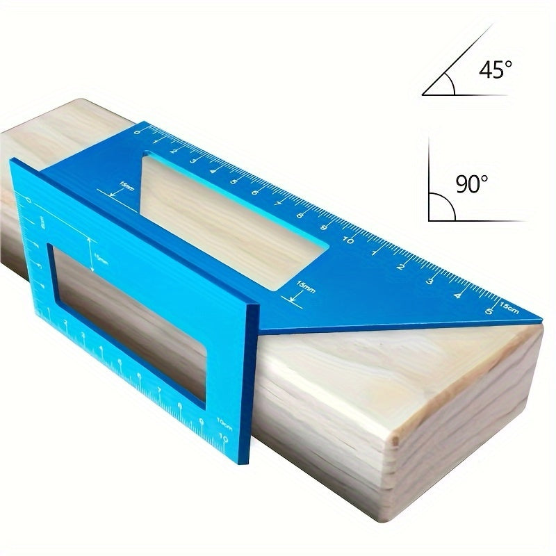 Aluminum Square Ruler for Woodworking 45°/90° Multi-Angle Measuring Tool