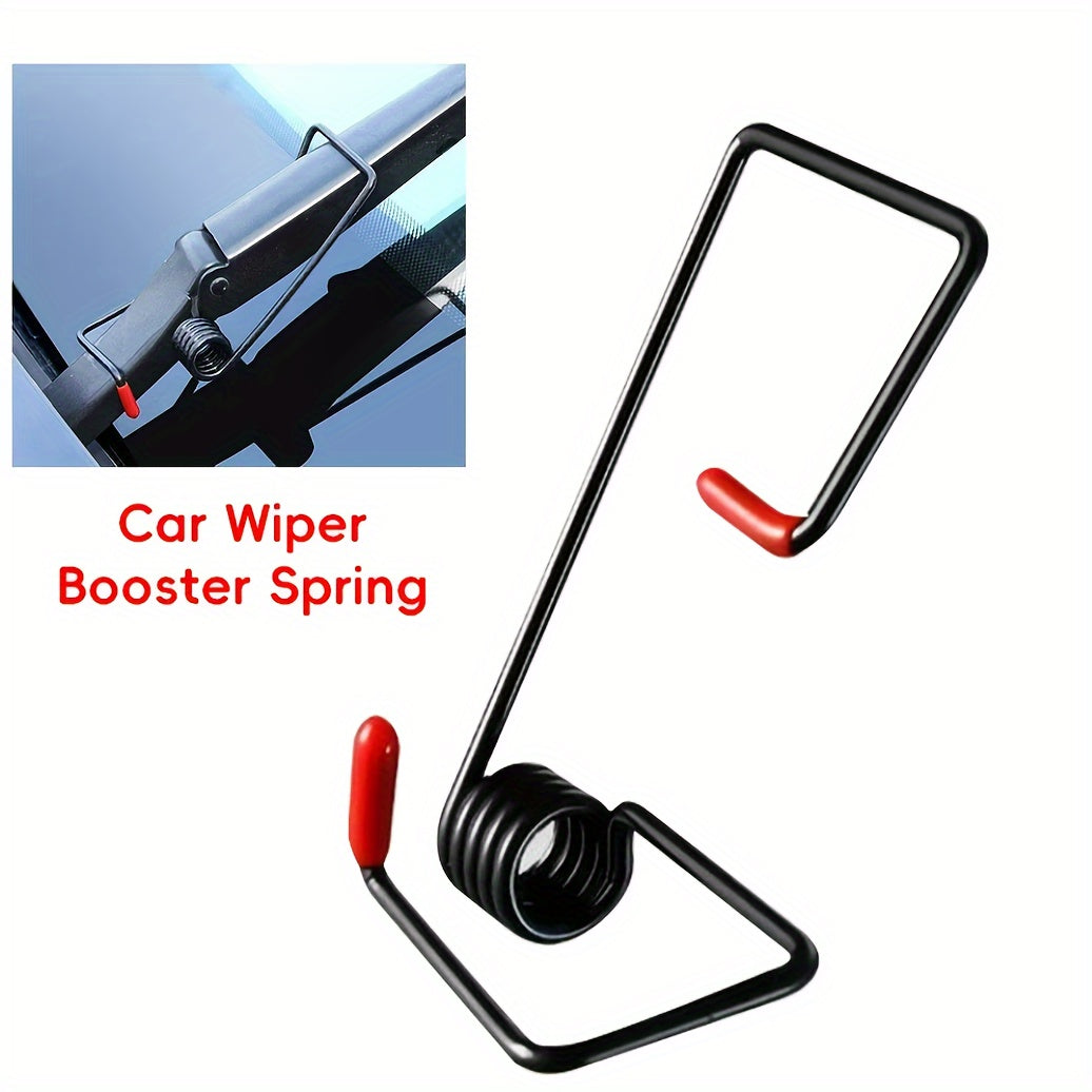 Universal Fit 2-Piece Car Wiper Arm Spring Enhancer Set Black Easy to Install