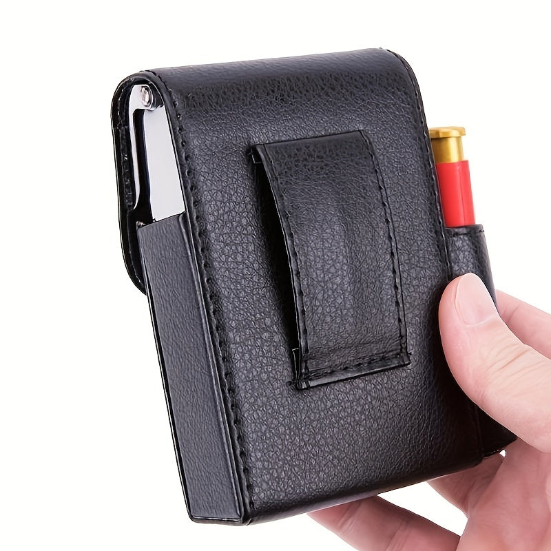 Unisex Metal Cigarette Box Lighter Holder Travel Storage