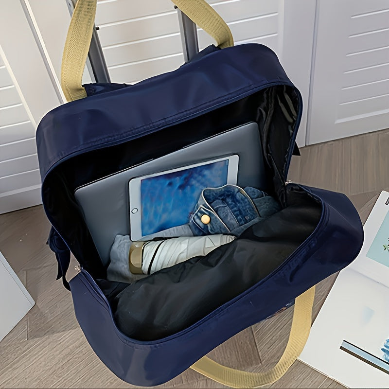 Large Nylon Duffle Bag for Women with Shoulder Storage and Telescopic Handle