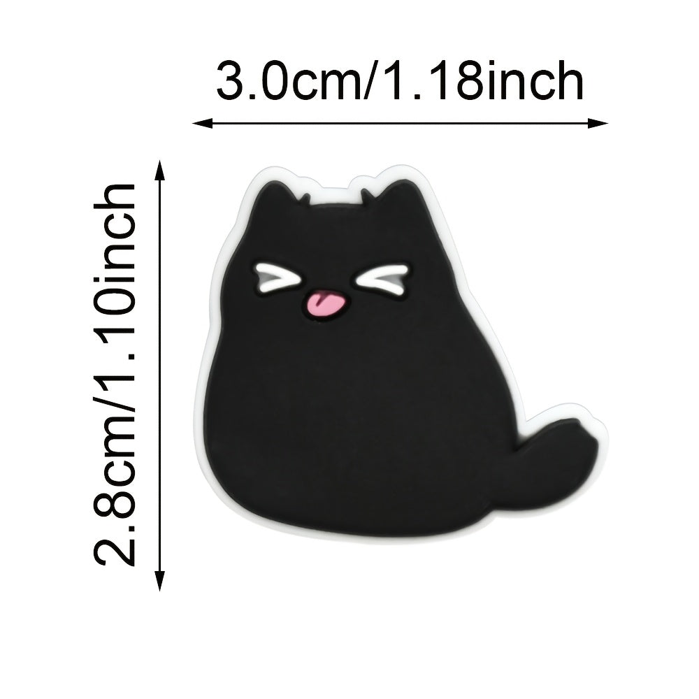 15 Pcs Black Cat Shoe Charms Set Plastic Shoe Decorations Accessories