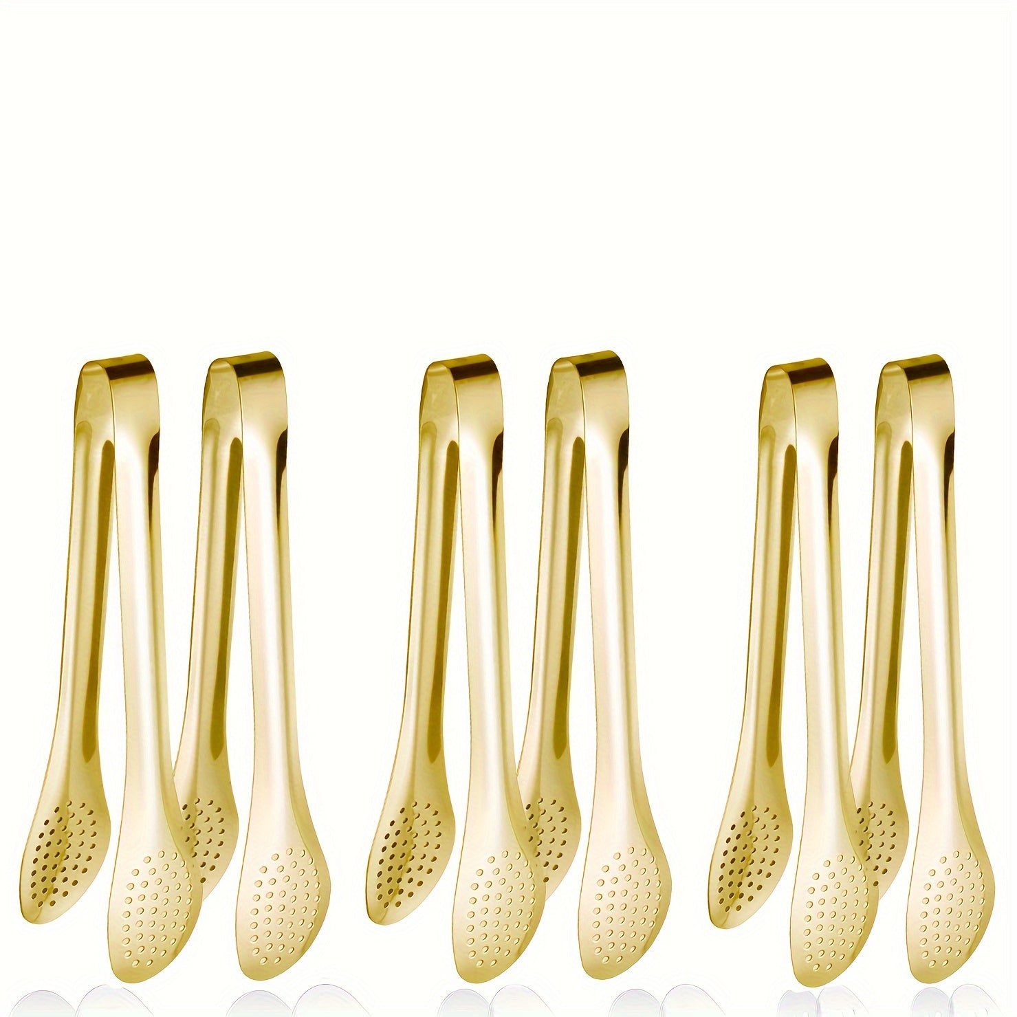 Set of 6 Stainless Steel Buffet Tongs in 7, 9, and 12 Inches