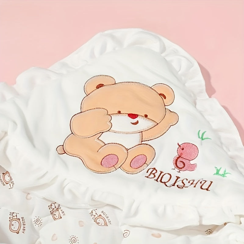 Baby Swaddling Blanket Cotton Soft Bear Style for Newborns Keeps Them Warm