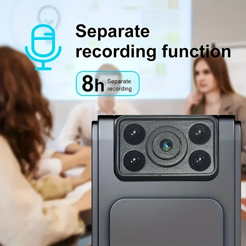 1 шт. Носимый Full HD видеорегистратор с ночным видением, сенсорным управлением, USB питанием, портативная мини-камера с микрофоном, перезаряжаемая батарея, длительная запись - без WiFi, карта памяти не включена