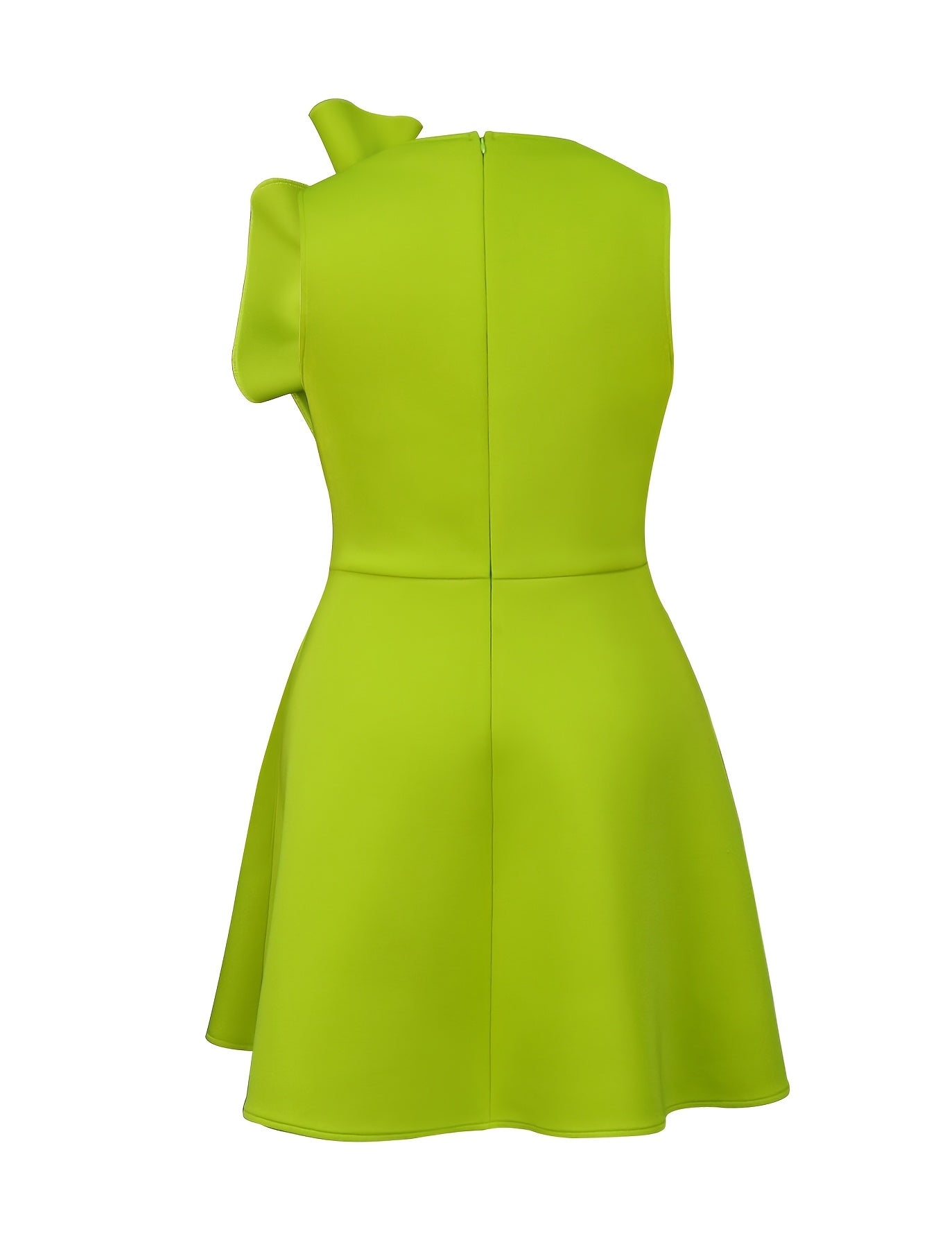 Women's A-Line Party Dress with Adjustable Belt and Floral Detail