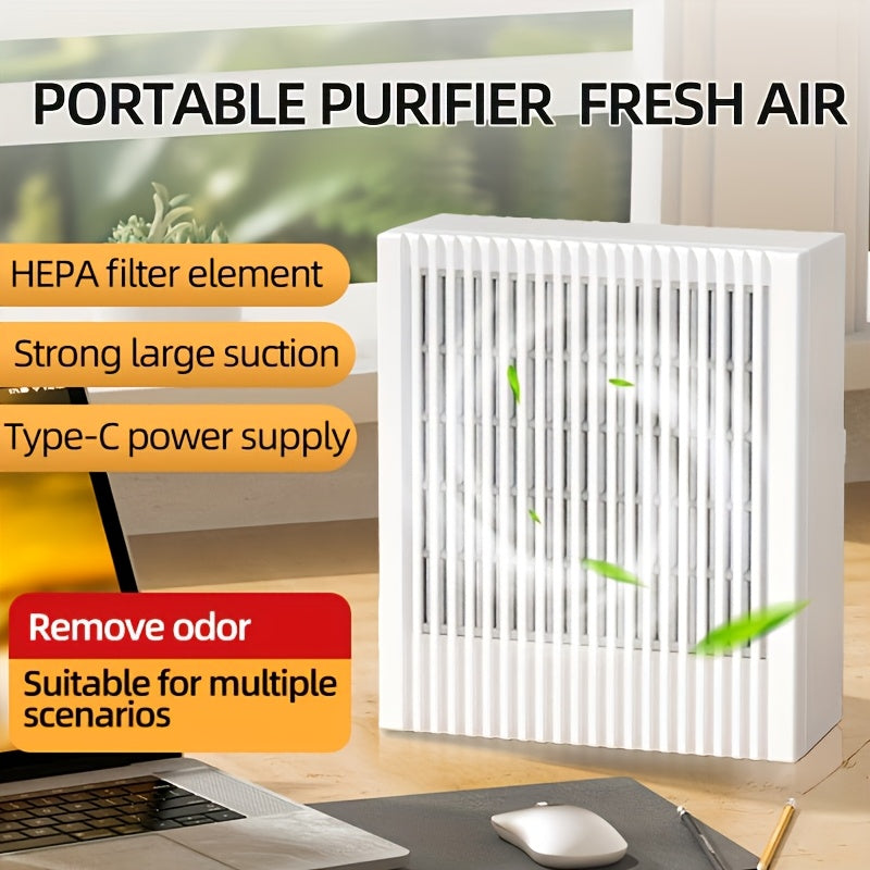 Portable USB Air Purifier for Home Office Bedroom Compact Smoke Formaldehyde Negative Ions