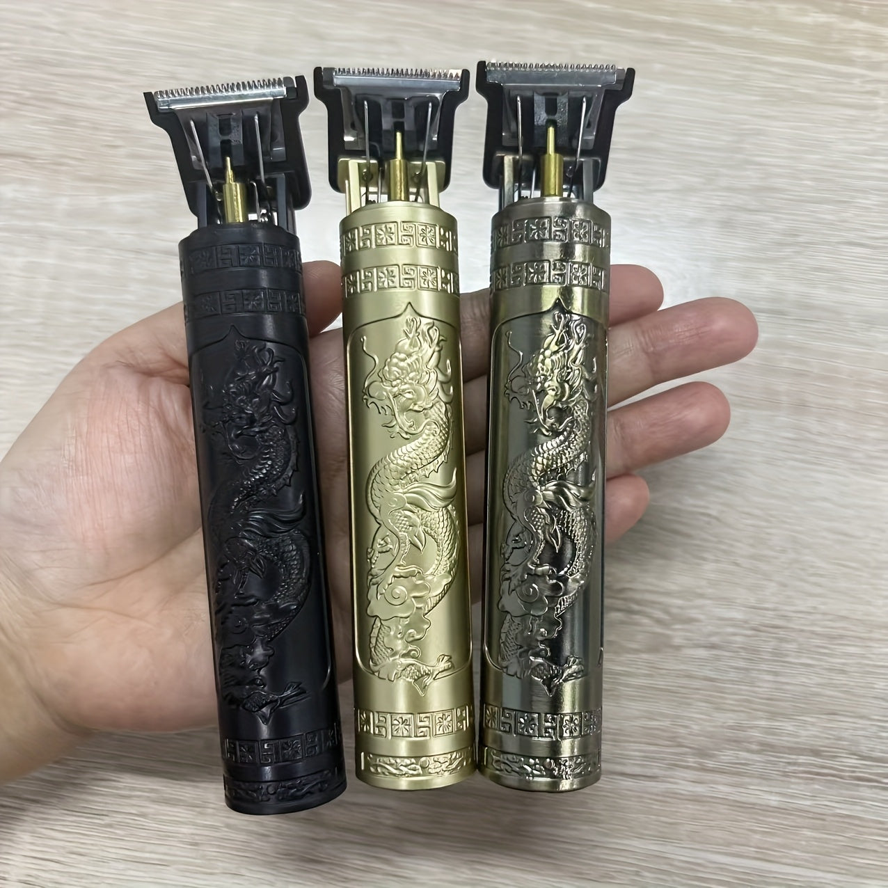 Set de recortadora de barba para peluquería, recargable por USB, cuchillas afiladas, 4 peines