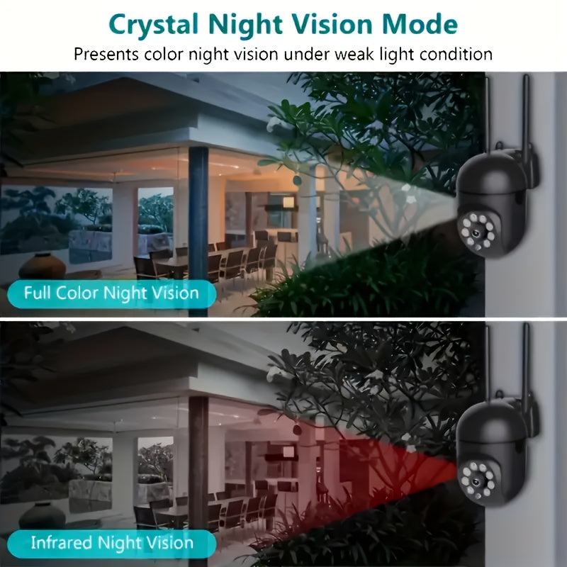 1080P Wi-Fi Smart Home Security Camera with Color Night Vision Motion Detection 360° Panoramic Two-Way Audio