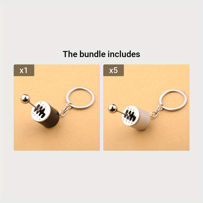 Car Gear Shift Keychain Gold Six-Speed Pendant Car Accessory