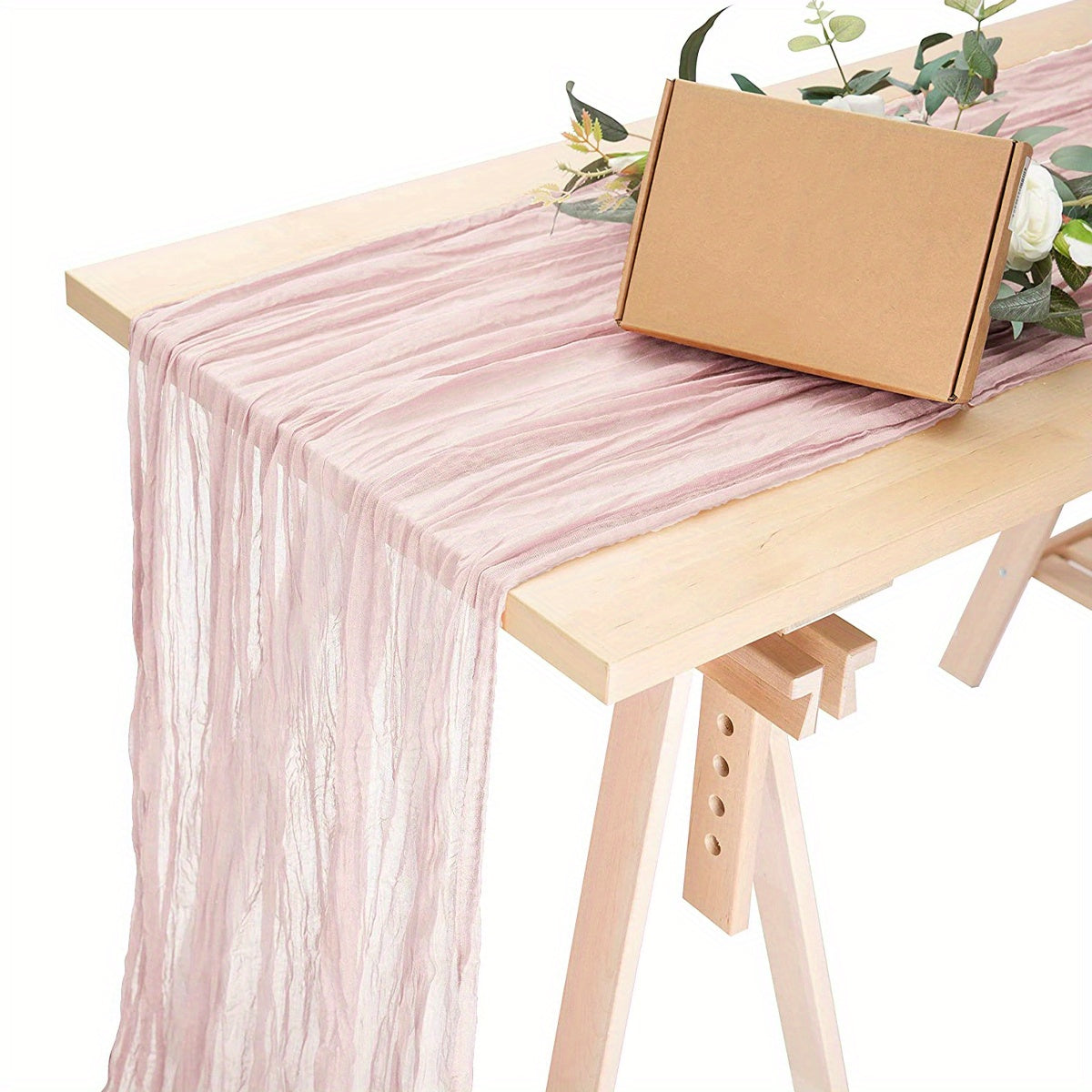 Polyester Crinkle Table Runner for Rustic Wedding Decor