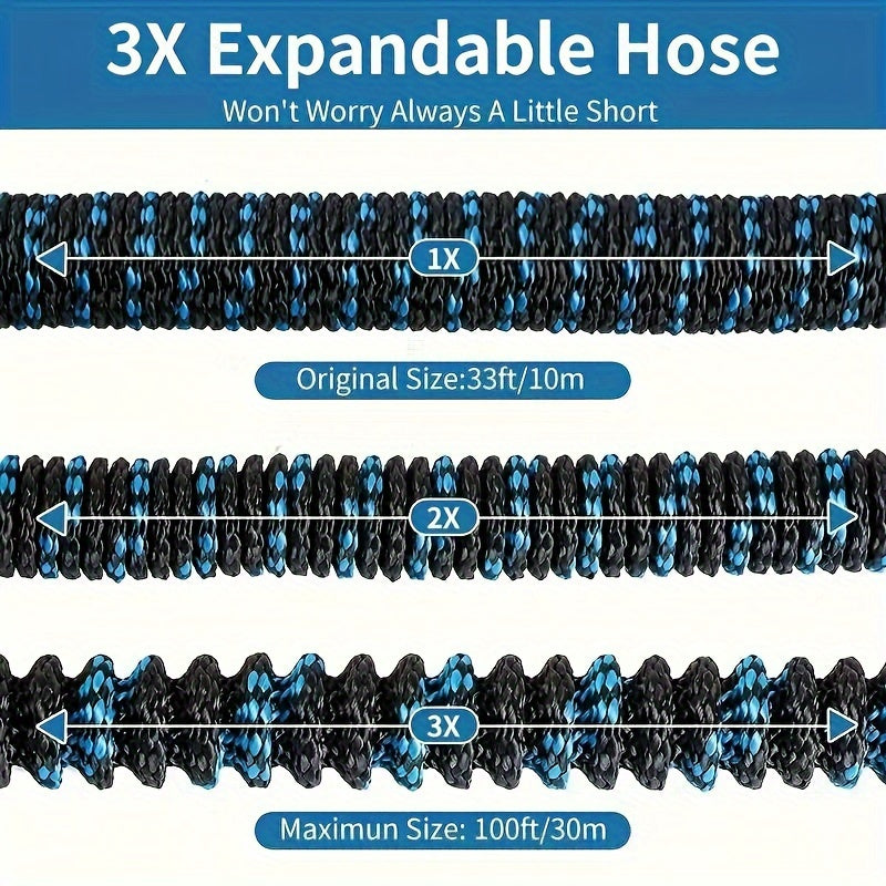 Прочный резиновый выдвижной садовый шланг для высоконапорной мойки автомобилей и орошения, с резьбой по американскому стандарту, доступный в различных длинах.