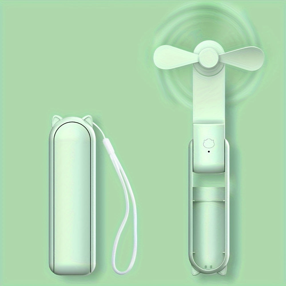 Foldable USB Rechargeable Handheld Fan for Girls Travel Outdoor Use