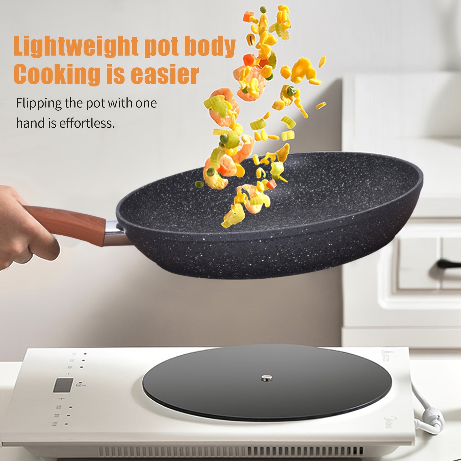 Qattiqlashmaydigan tosh qovurilgan panlar to'plami, alyuminiy bosma mustahkam qoplama bilan