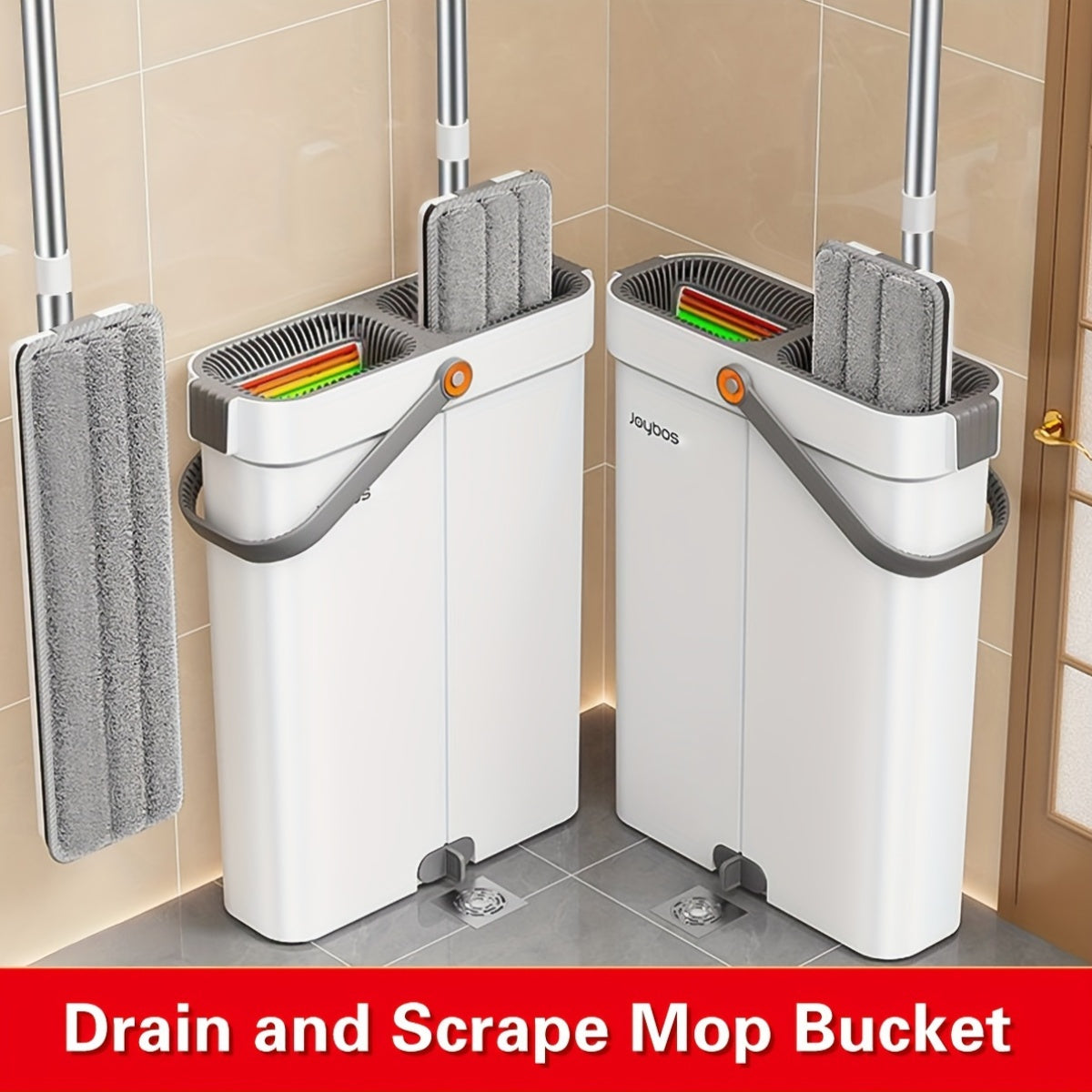 Tozaqop va kova to'plami, 4 ta yuviladigan padlar bilan, 360° aylanadigan mikrotoʻlqin, pol uchun zanglamaydigan po'latdan yasalgan tutqich, plitka, marmar, yog'och pol uchun