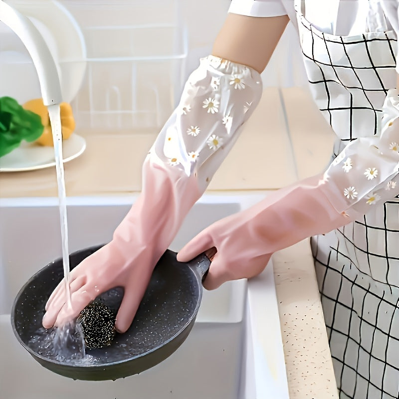 Lightweight Waterproof PVC Cleaning Gloves Non-Slip Household Use