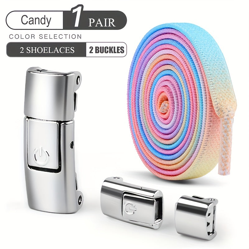 Elastic Shoelaces Set for Sneakers and Canvas Shoes Lightweight Solid Color