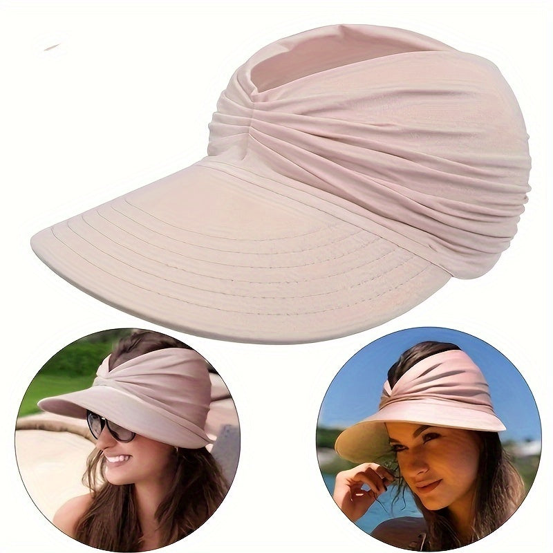 Women’s Sun Hat Nylon Woven Beach Hat with Sun Protection for Spring Summer Autumn