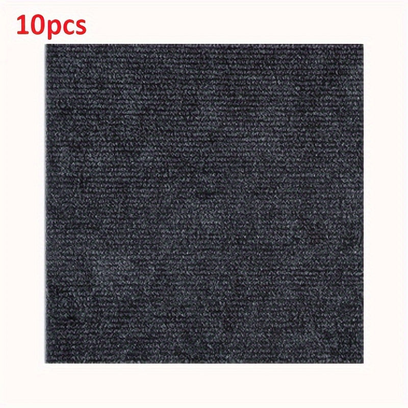 10 ta yopishqoqsiz, suv o'tkazmaydigan kvadrat gilam plitkalar to'plami, 30.48 sm, yashash xonasi, oshxona, ofis uchun