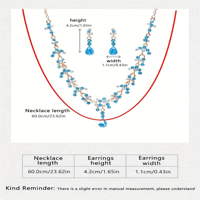 Conjunto de corona de novia con collar y pendientes, accesorios de joyería