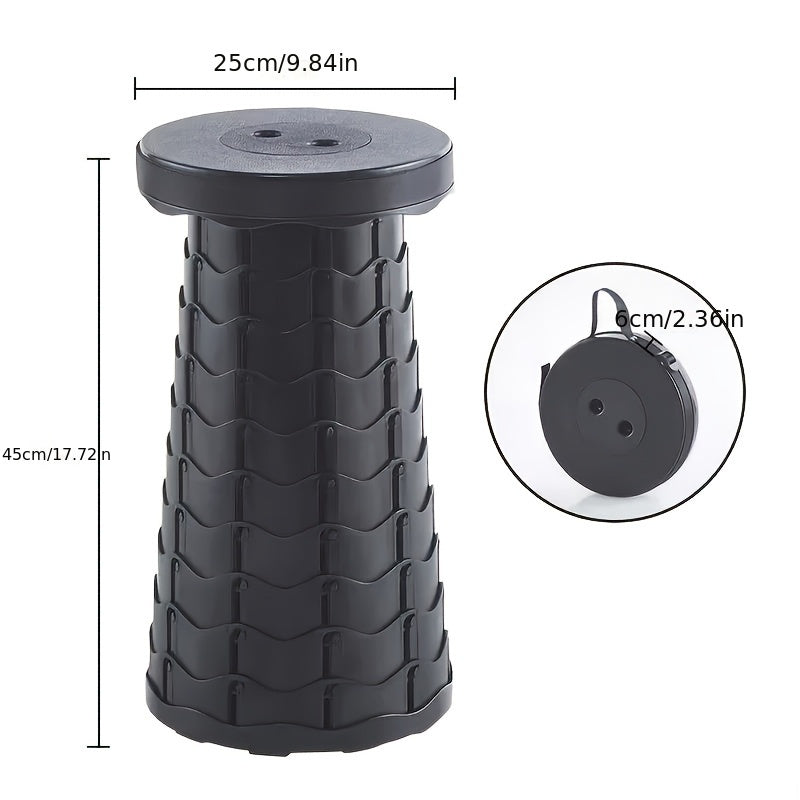 Получите свой портативный складной стул Rainbow 2025 года, инновационный расширяемый табурет из легкого пластика. Этот компактный стул круглой формы не требует электричества и идеально подходит для активного отдыха на природе, такого как кемпинг, рыбалка.