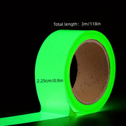 Glow-in-the-Dark Tape Waterproof Adhesive for Stairs Walls Exit Signs 8-Hour Brightness