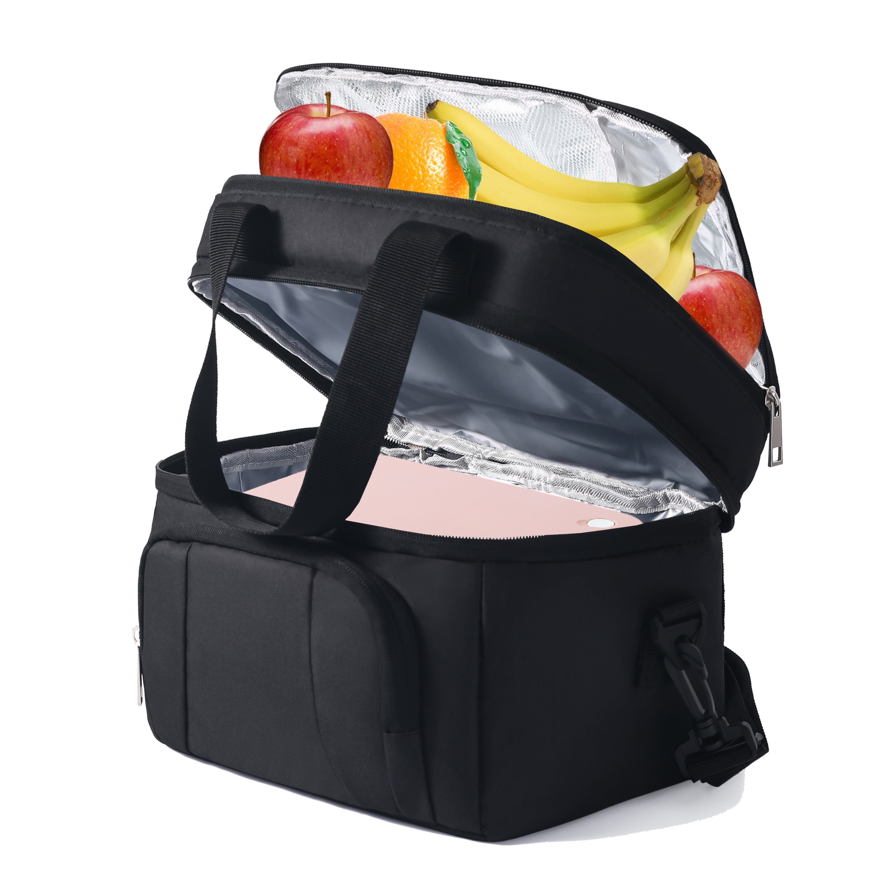 Insulated Lunch Bag Leak-Proof Tote with Adjustable Shoulder Strap for Outdoor Use