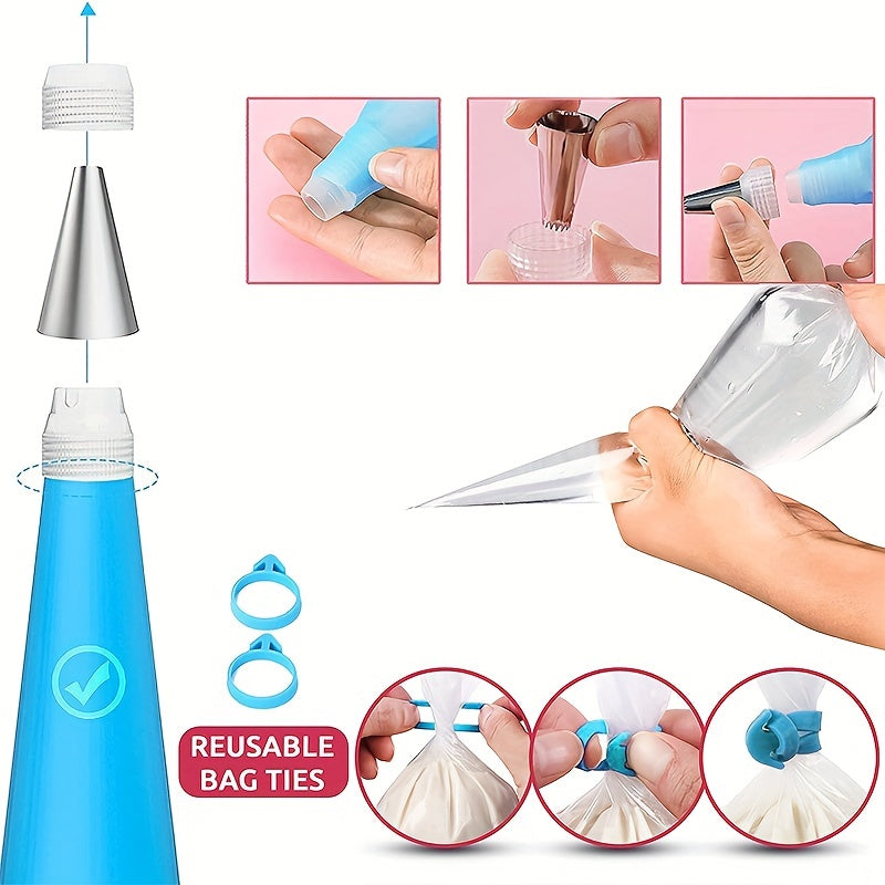 Set of 100 Stainless Steel Icing Piping Nozzles Cake Decorating Tips Pastry Tools