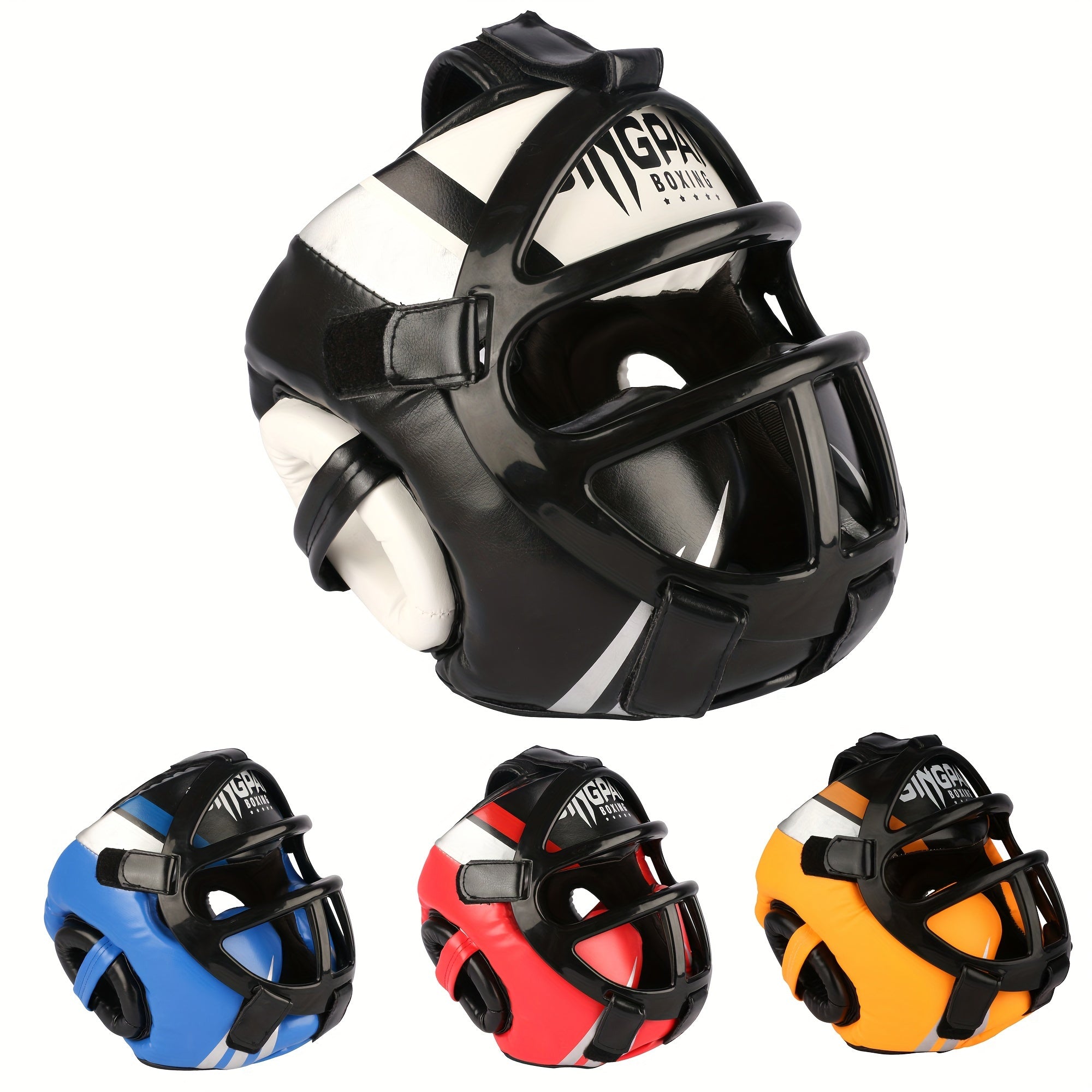 Thickened Fully Enclosed Boxing Head Guard for Training PU Mixed Color