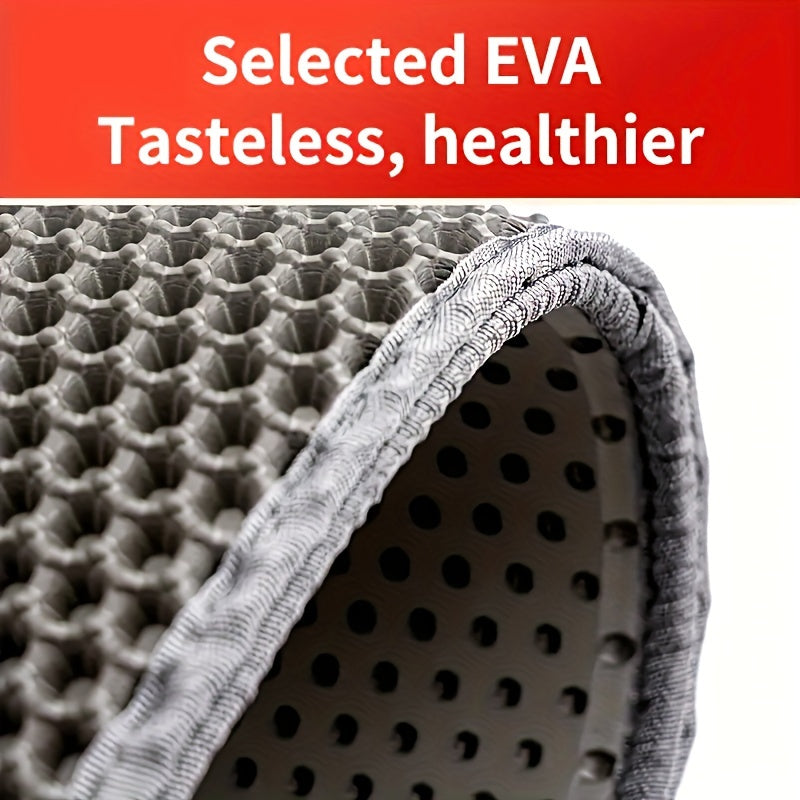 Double Layer EVA Cat Litter Mat with Honeycomb Design Non-Slip Washable Traps Litter and Waste