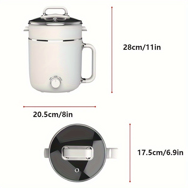 1.8L Маленький многофункциональный электрический горячий горшок для приготовления пищи и паровой обработки в общежитиях, лапша