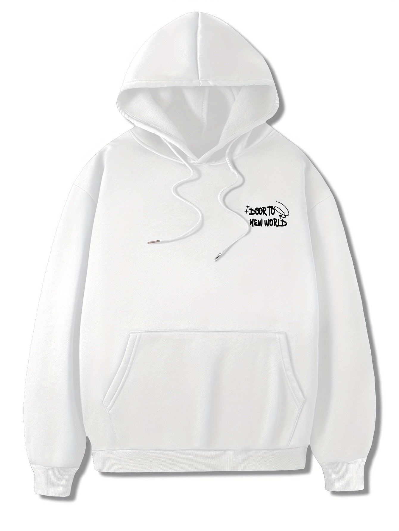 Мужская повседневная толстовка с длинным рукавом, на шнурке, из трикотажа из полиэстера, осень-зима