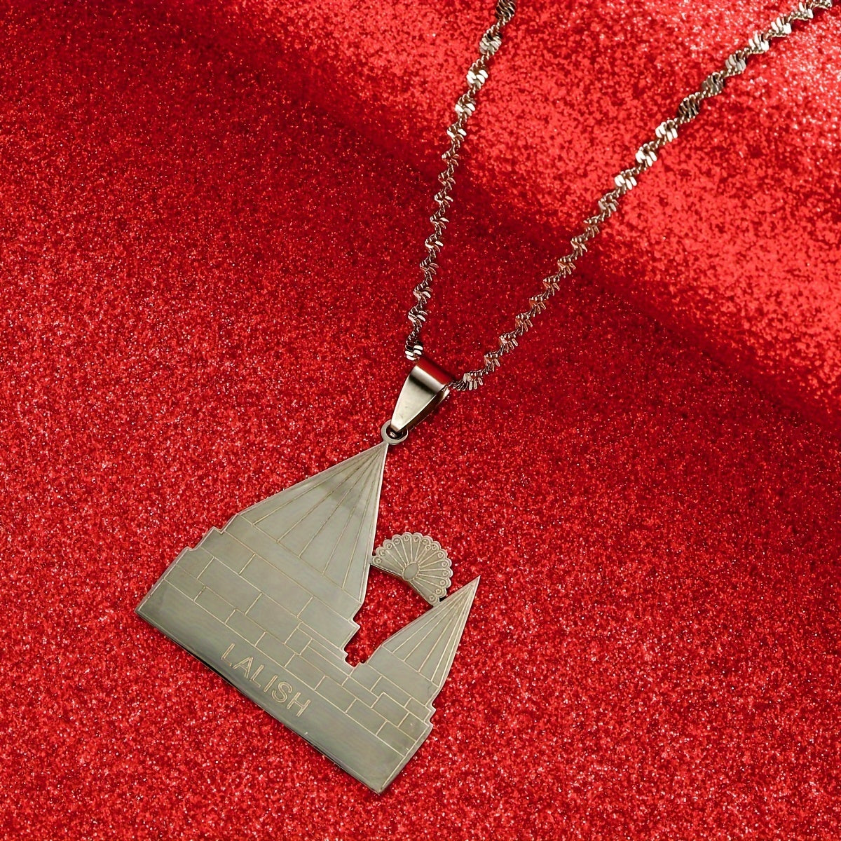 Nayzodli po'lat Yezidi Lalish ma'badiga oid pendant bilaguzuk - Etnik va minimalist uslubda tasodifiy yoki ziyofat kiyimlari uchun mukammal