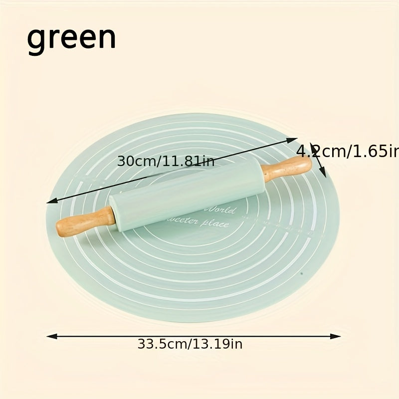 Silicone Baking Set Non-Stick Pastry Mat Rolling Pin Kitchen Accessories