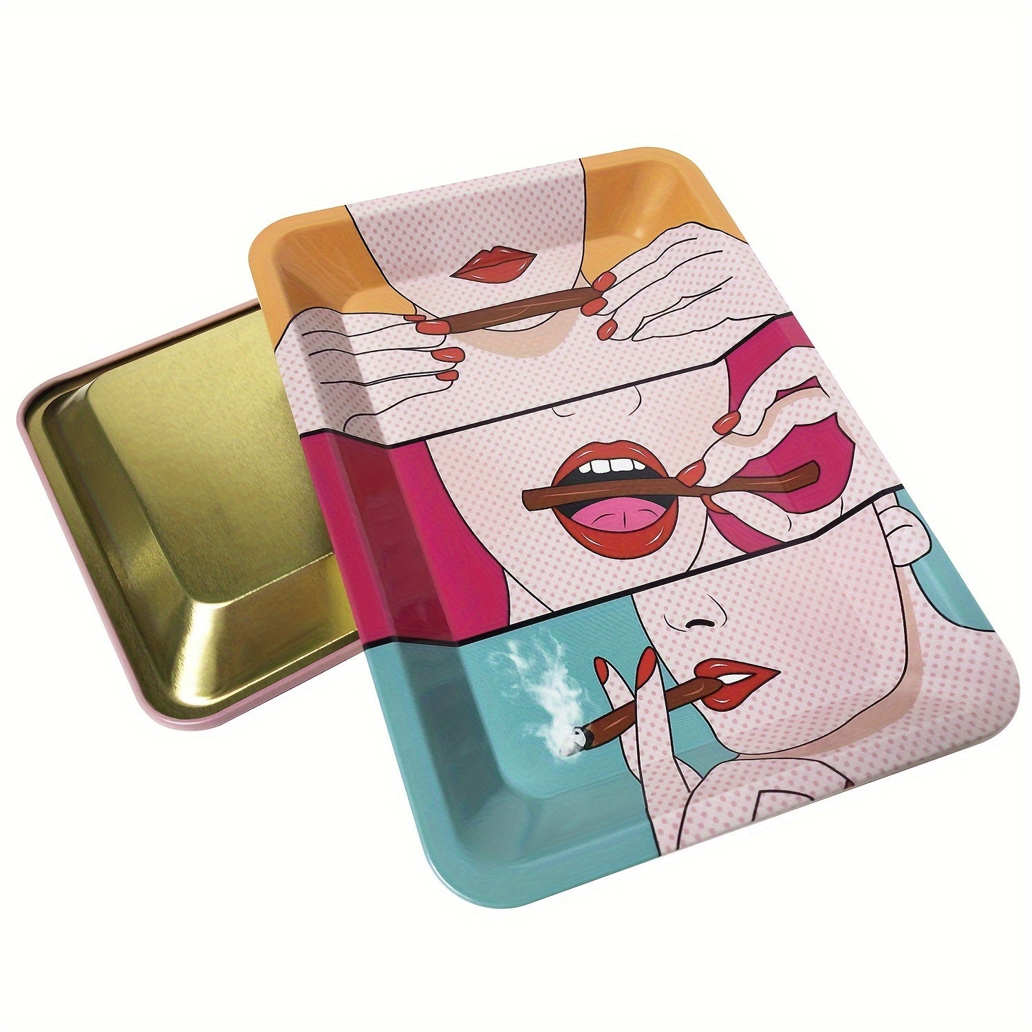 Metall vintage uslubidagi sigaret aksessuarlari uchun likva, 18.03cm x 12.45cm