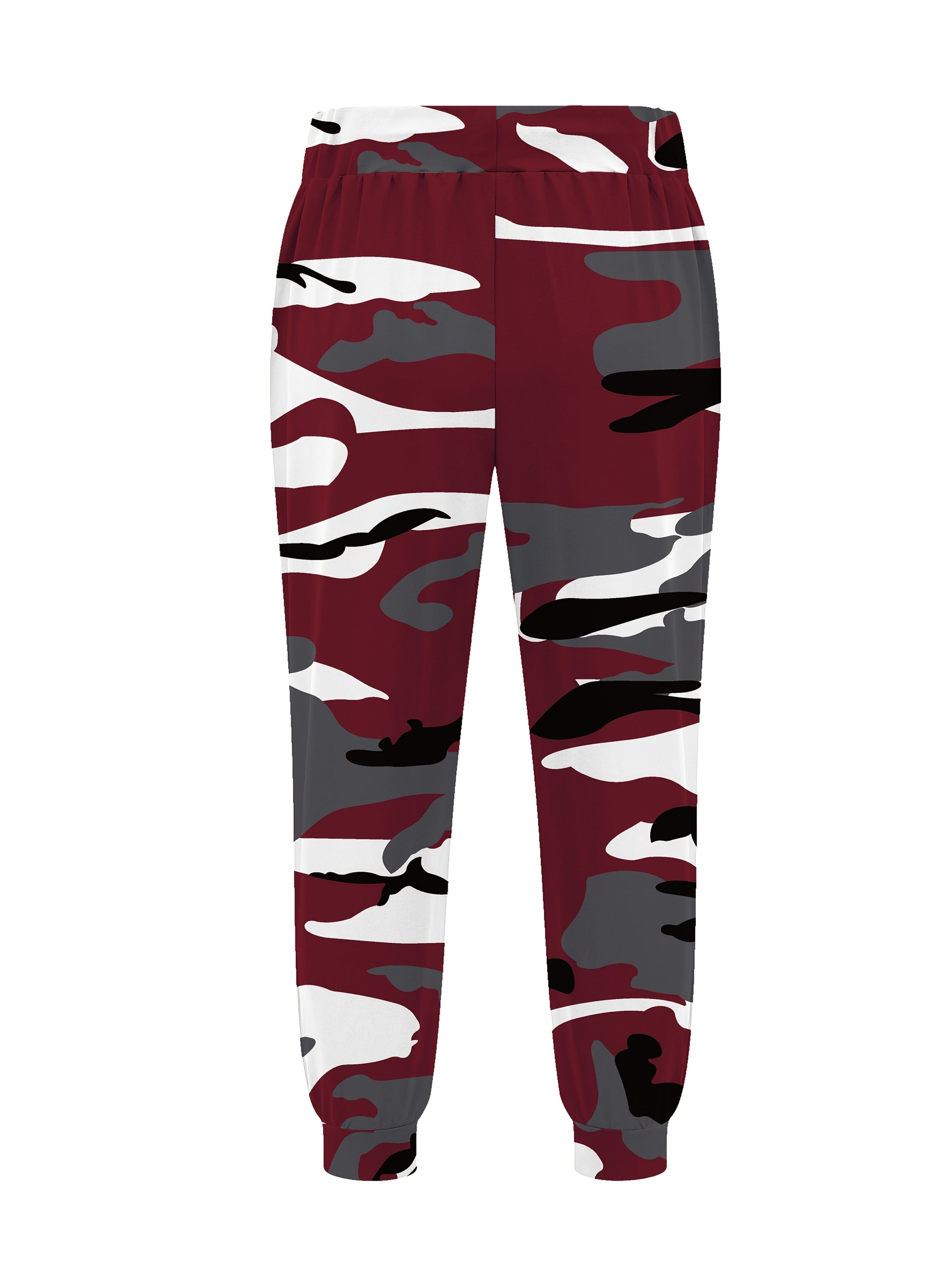 Pantalones jogger de camuflaje para mujer talla plus, pantalones harem casual con cordón, burdeos, gris, negro