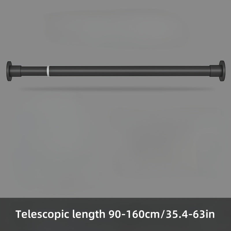 Barra de cortina telescópica de metal ajustable con tensión de resorte, diseño sin taladro para ducha y ventana