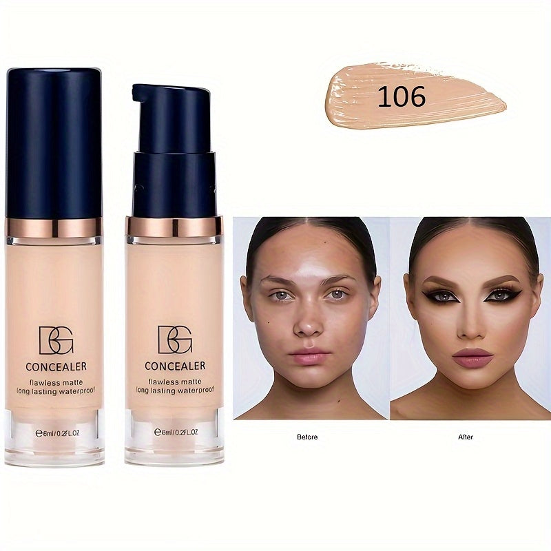 Mujeres Viaje Mini Corrector Base de Maquillaje a Prueba de Agua Tono Oscuro