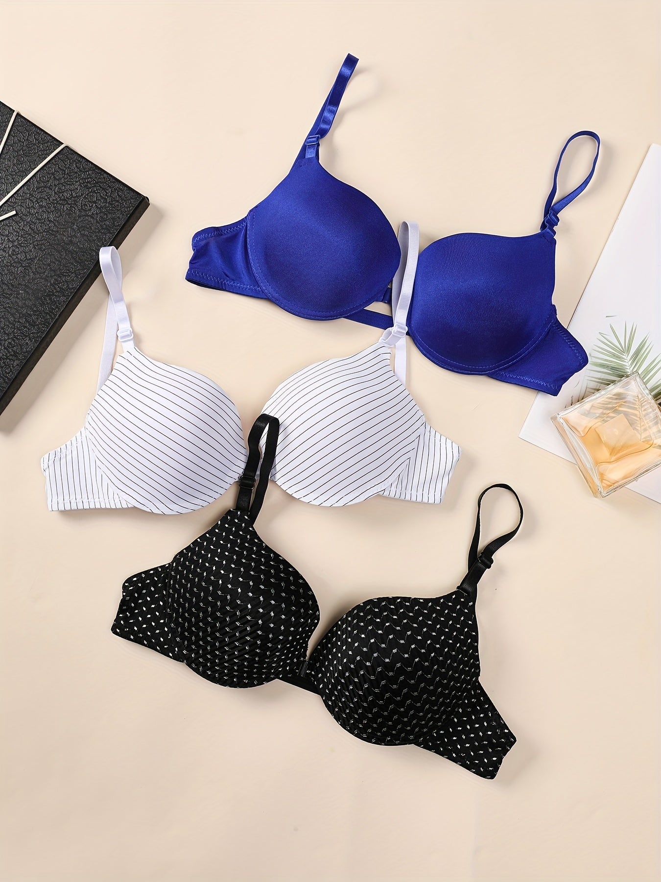 Women's Sexy Print Plunge Bras Comfortable Stretch Lingerie