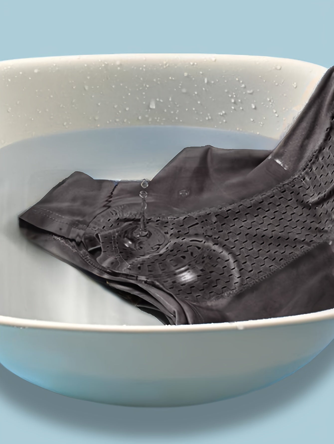 Men's Multicolor Mesh Patch Trunks Briefs Stretchy Plain Color Sky Blue Black Gray