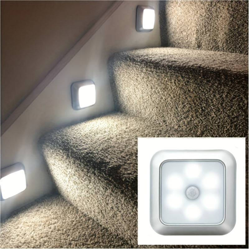 Motion Sensor Night Light with 6 LED Bulbs for Indoor Use in Closets Cabinets and Bedrooms